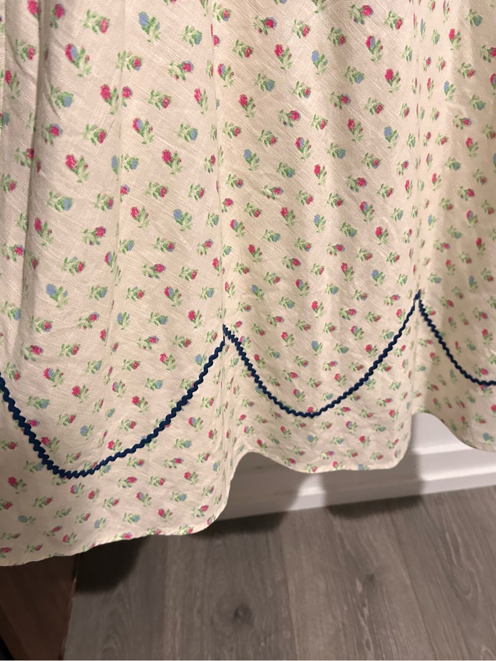 Free People Dahlia Dress - Floral Ruffle Sundress with Navy Trim - Picture 4 of 4